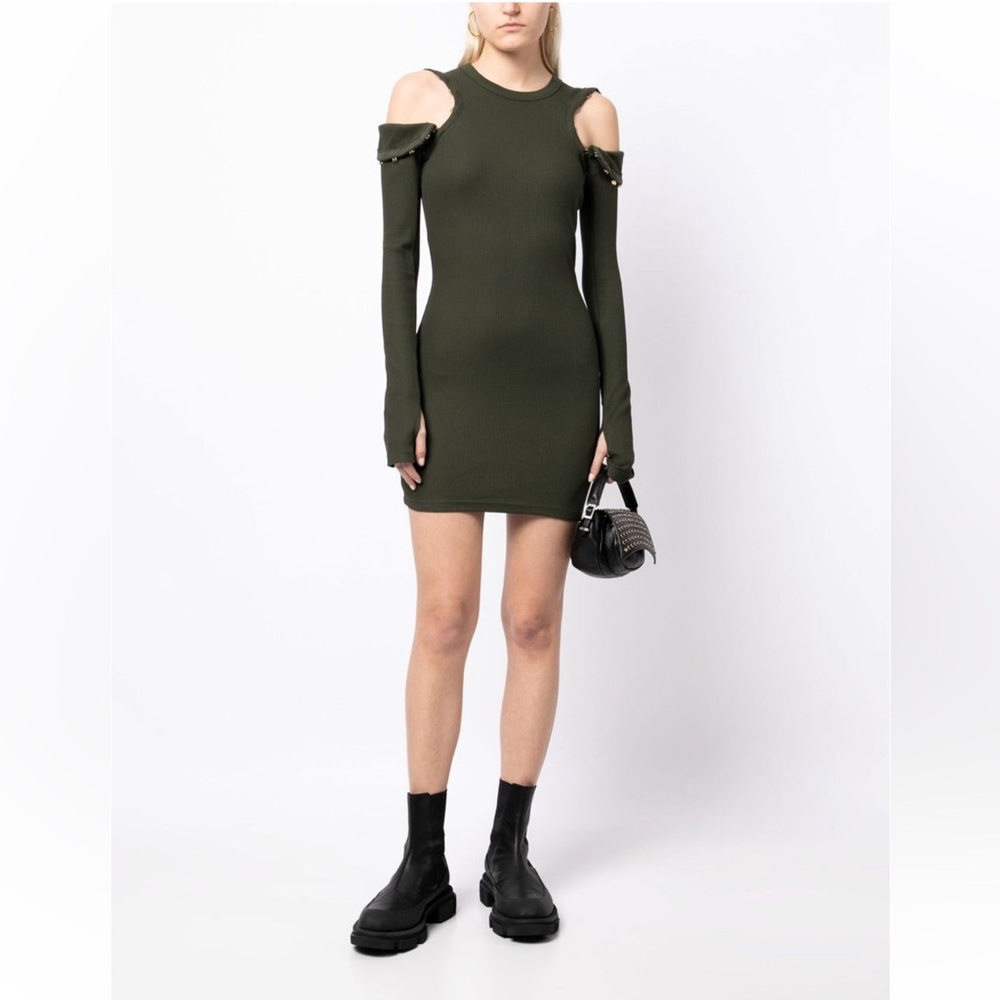 *SOLD* Dion Lee NWT Forest Green Hook & Eye Ribbed Dress in S